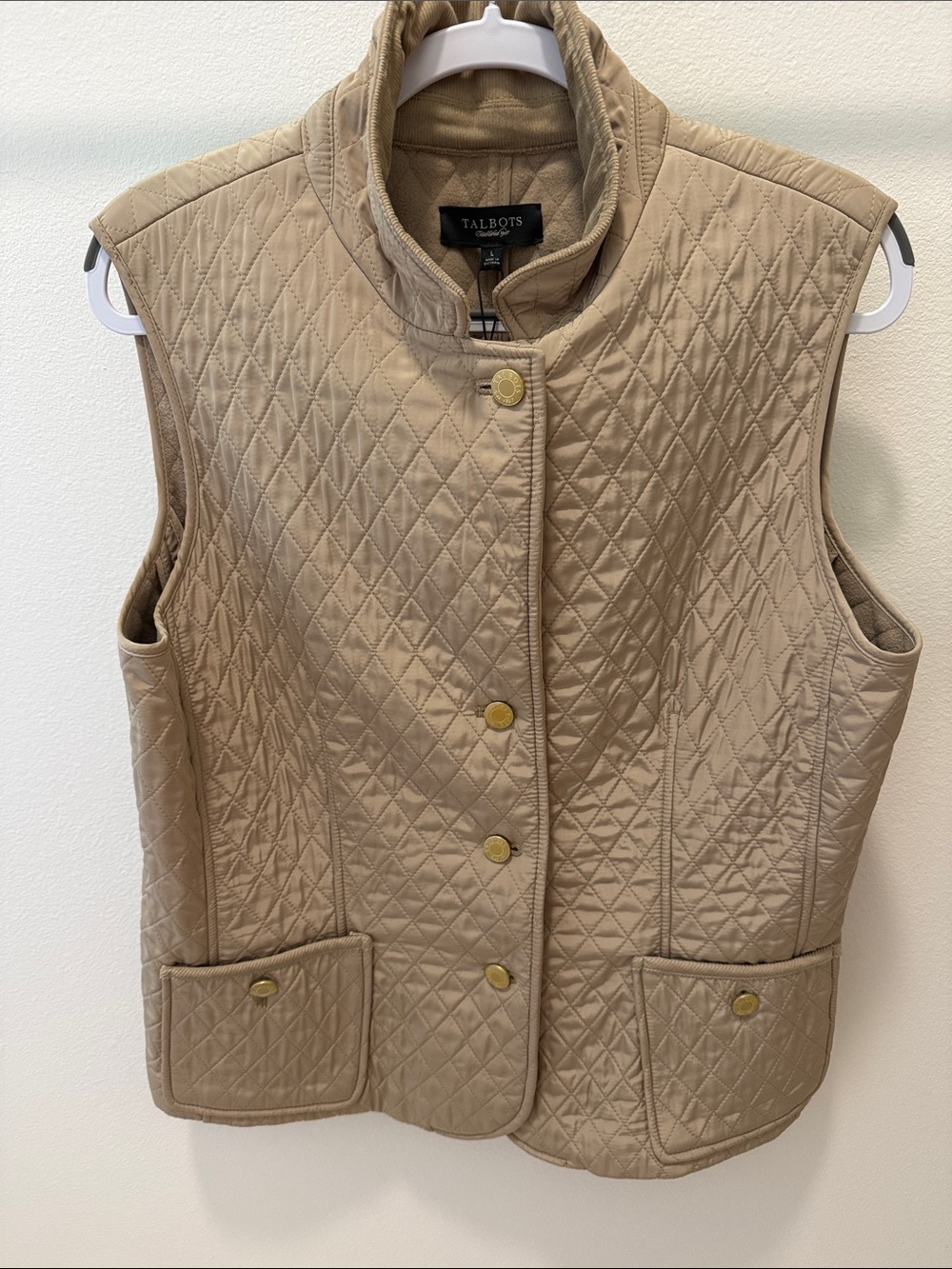 Talbots Quilted Snap Front  Vest NWT L